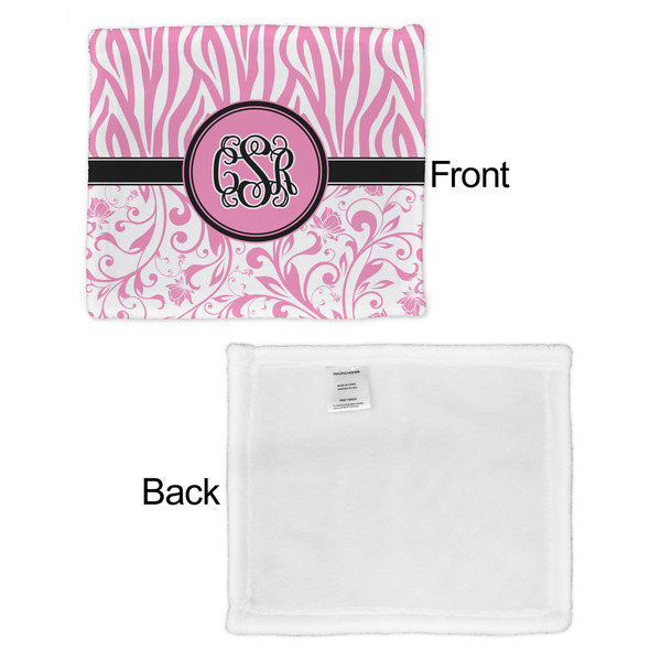 Zebra & Floral Security Blanket - Front & White Back View