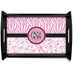 Zebra & Floral Wooden Tray (Personalized)