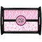 Zebra & Floral Black Wooden Tray - Small (Personalized)