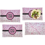 Zebra & Floral Set of 4 Glass Rectangular Lunch / Dinner Plate (Personalized)
