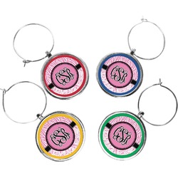 Zebra & Floral Wine Charms (Set of 4) (Personalized)