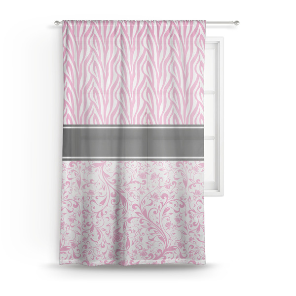 Custom Zebra & Floral Sheer Curtain - 50"x84"