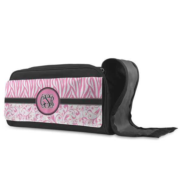 Zebra & Floral Shoe Bags - ANGLE (Open)