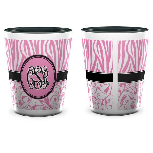 Zebra & Floral Shot Glass - Two Tone - APPROVAL