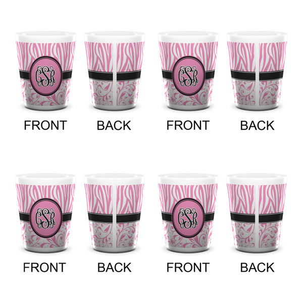 Zebra & Floral Shot Glass - White - Set of 4 - APPROVAL