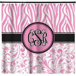 Zebra & Floral Shower Curtain (Personalized)