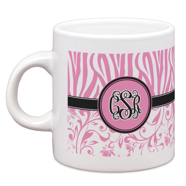 Custom Zebra & Floral Espresso Cup (Personalized)