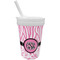 Zebra & Floral Sippy Cup with Straw (Personalized)