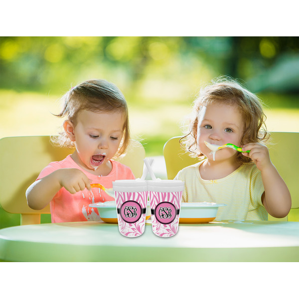 Zebra & Floral Sippy Cups w/Straw - LIFESTYLE