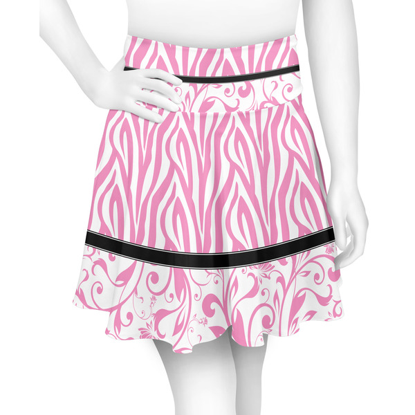 Custom Zebra & Floral Skater Skirt - X Small