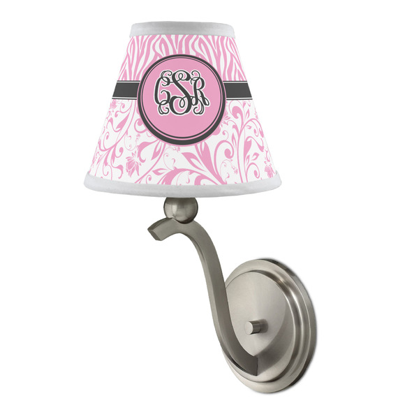 Zebra & Floral Small Chandelier Lamp - LIFESTYLE (on wall lamp)