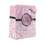 Zebra & Floral Small Gift Bag (Personalized)