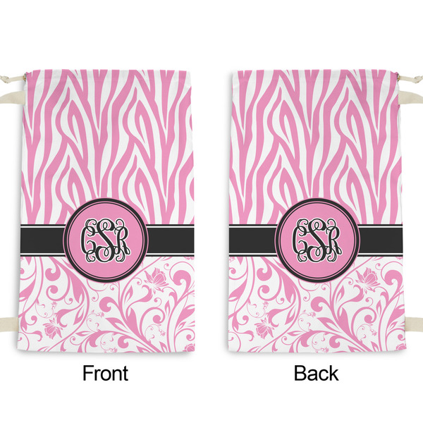 Zebra & Floral Small Laundry Bag - Front & Back View