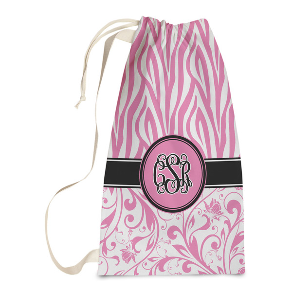 Custom Zebra & Floral Laundry Bags - Small (Personalized)