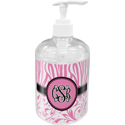 Zebra & Floral Acrylic Soap & Lotion Bottle (Personalized)