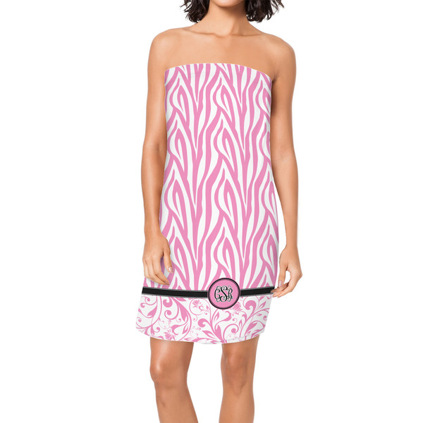 Custom Zebra & Floral Spa / Bath Wrap w/ Monogram