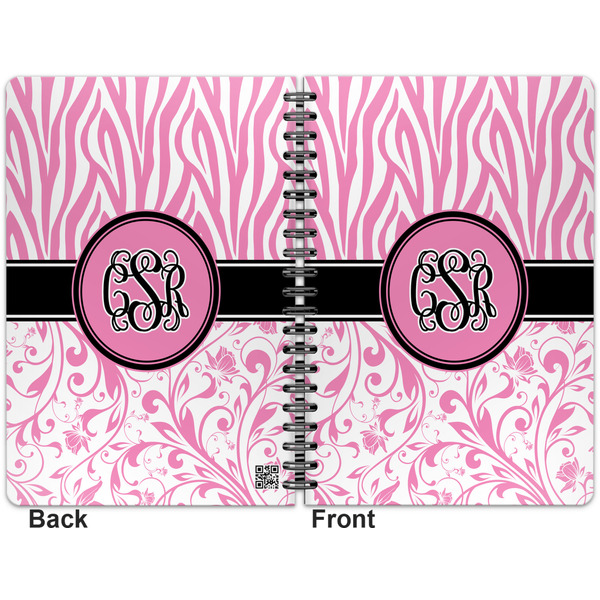 Zebra & Floral Spiral Journal 7 x 10 - Apvl