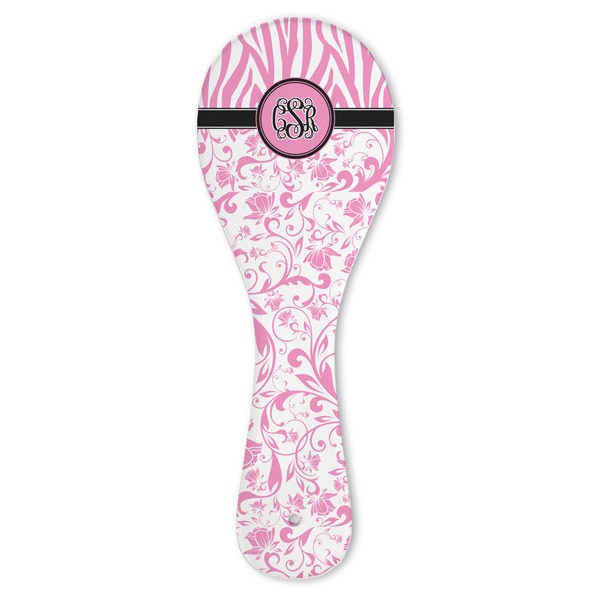 Custom Zebra & Floral Ceramic Spoon Rest (Personalized)