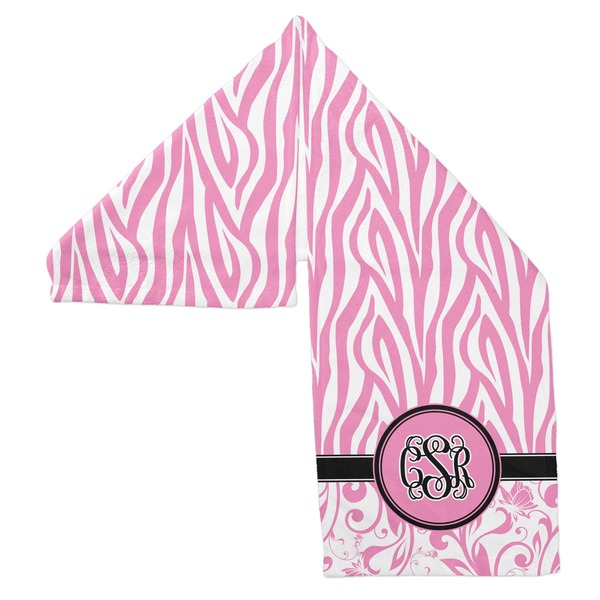 Zebra & Floral Sports Towel Folded - Both Sides Showing