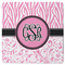 Zebra & Floral Square Rubber Backed Coaster (Personalized)