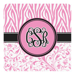 Zebra & Floral Square Decal - Small (Personalized)