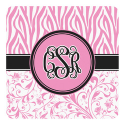 Zebra & Floral Square Decal - XLarge (Personalized)