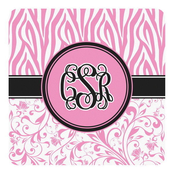 Custom Zebra & Floral Square Decal - Medium (Personalized)