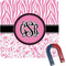 Zebra & Floral Square Fridge Magnet (Personalized)
