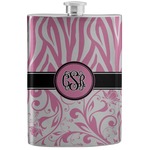 Zebra & Floral Stainless Steel Flask (Personalized)