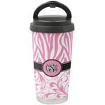 Zebra & Floral Stainless Steel Coffee Tumbler (Personalized)