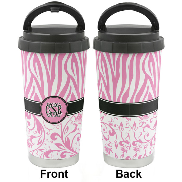 Zebra & Floral Stainless Steel Travel Cup - Apvl
