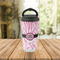 Zebra & Floral Stainless Steel Travel Cup Lifestyle