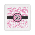 Zebra & Floral Standard Cocktail Napkins (Personalized)