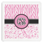 Zebra & Floral Paper Dinner Napkins (Personalized)