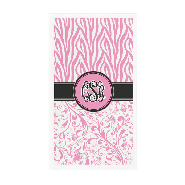 Custom Zebra & Floral Guest Paper Towels - Full Color - Standard (Personalized)