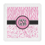 Zebra & Floral Decorative Paper Napkins (Personalized)