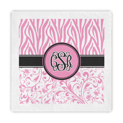 Zebra & Floral Decorative Paper Napkins (Personalized)