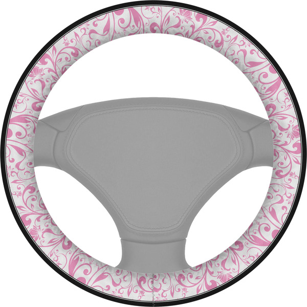 Custom Zebra & Floral Steering Wheel Cover