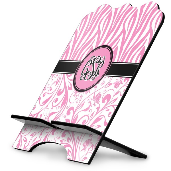 Custom Zebra & Floral Stylized Tablet Stand (Personalized)
