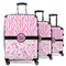 Zebra & Floral 3 Piece Luggage Set - 20" Carry On, 24" Medium Checked, 28" Large Checked (Personalized)
