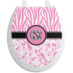 Zebra & Floral Toilet Seat Decal (Personalized)