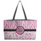 Zebra & Floral Beach Totes Bag - w/ Black Handles (Personalized)