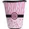 Zebra & Floral Waste Basket - Double Sided (Black) (Personalized)
