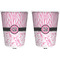 Zebra & Floral Trash Can White - Front and Back - Apvl