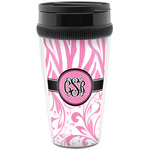 Zebra & Floral Acrylic Travel Mug without Handle (Personalized)