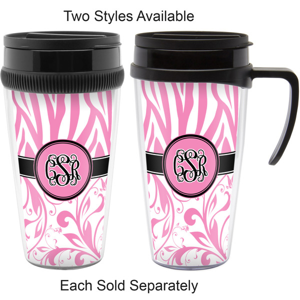 Zebra & Floral Travel Mugs - with & without Handle