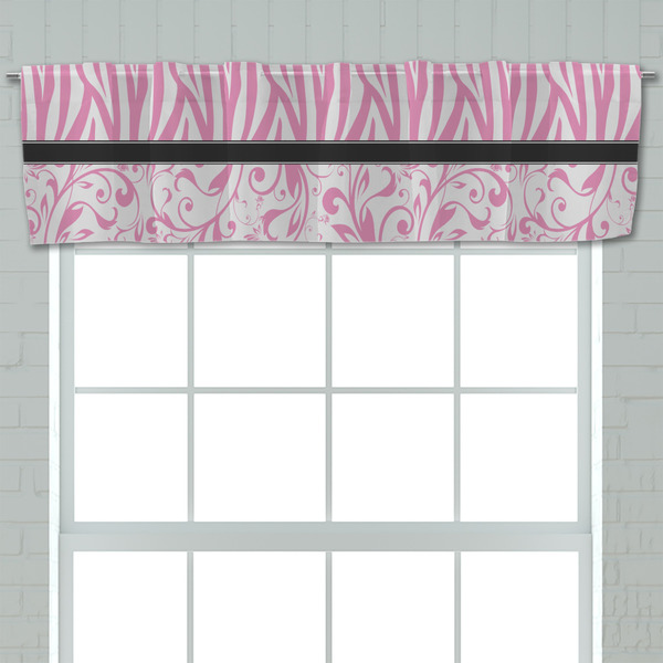 Zebra & Floral Valance - Closeup on window