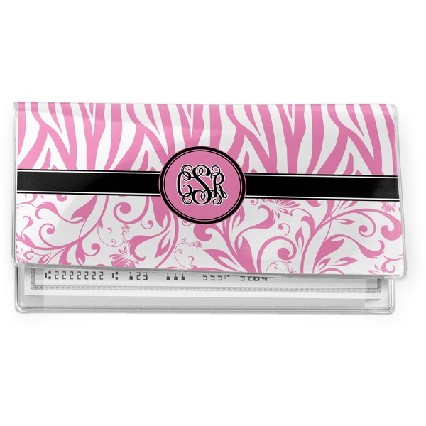 Custom Zebra & Floral Vinyl Checkbook Cover (Personalized)