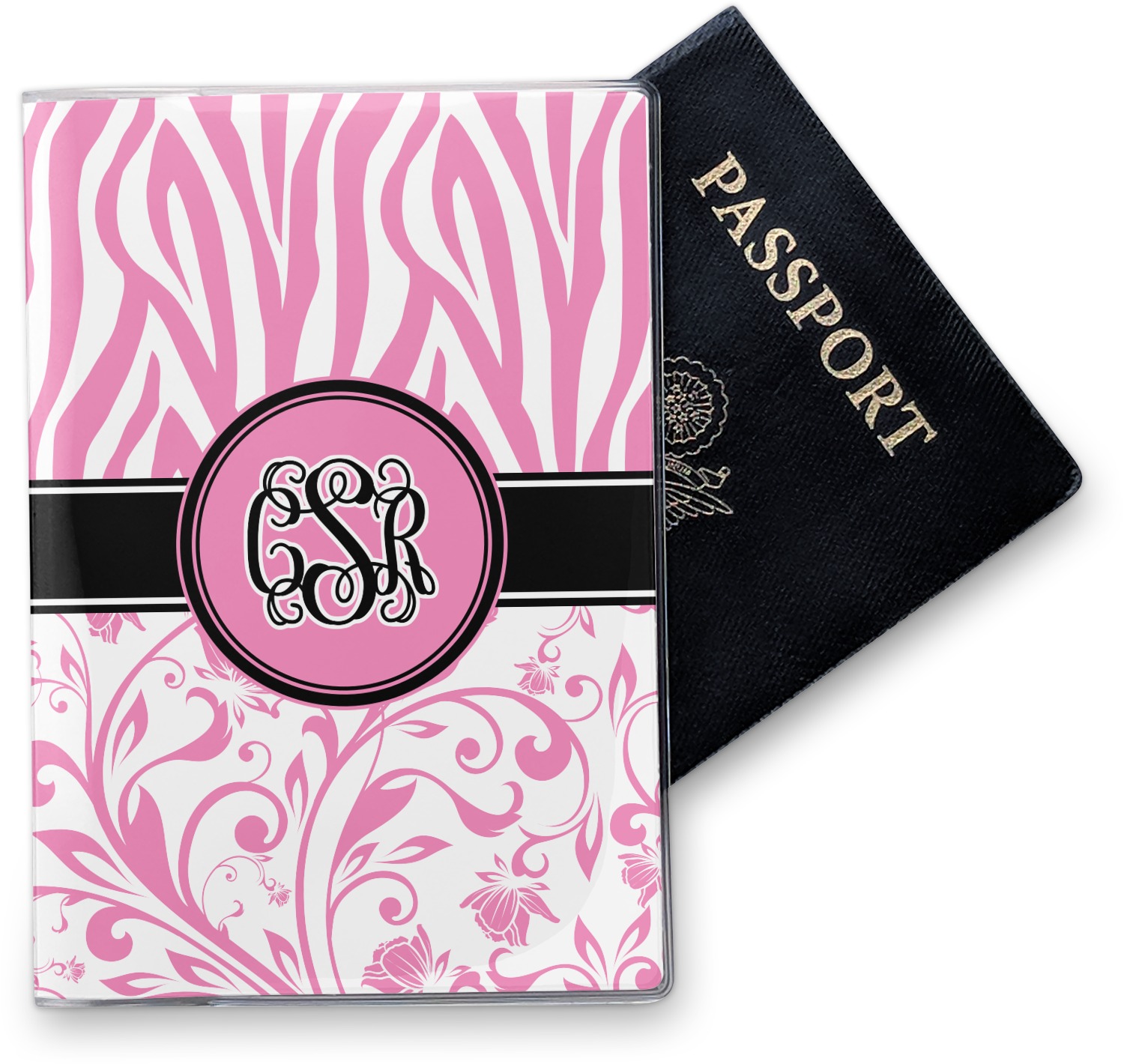 Custom Zebra & Floral Vinyl Passport Holder (Personalized) YouCustomizeIt
