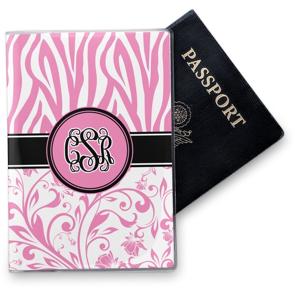 Custom Zebra & Floral Vinyl Passport Holder (Personalized)